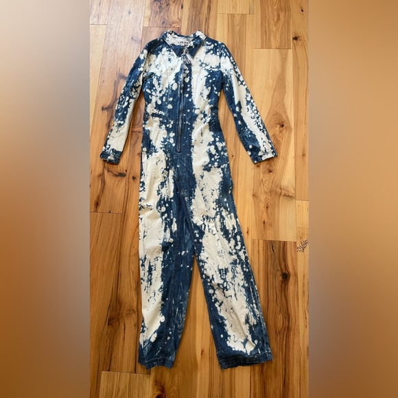I am Gia acid wash denim jumpsuit small